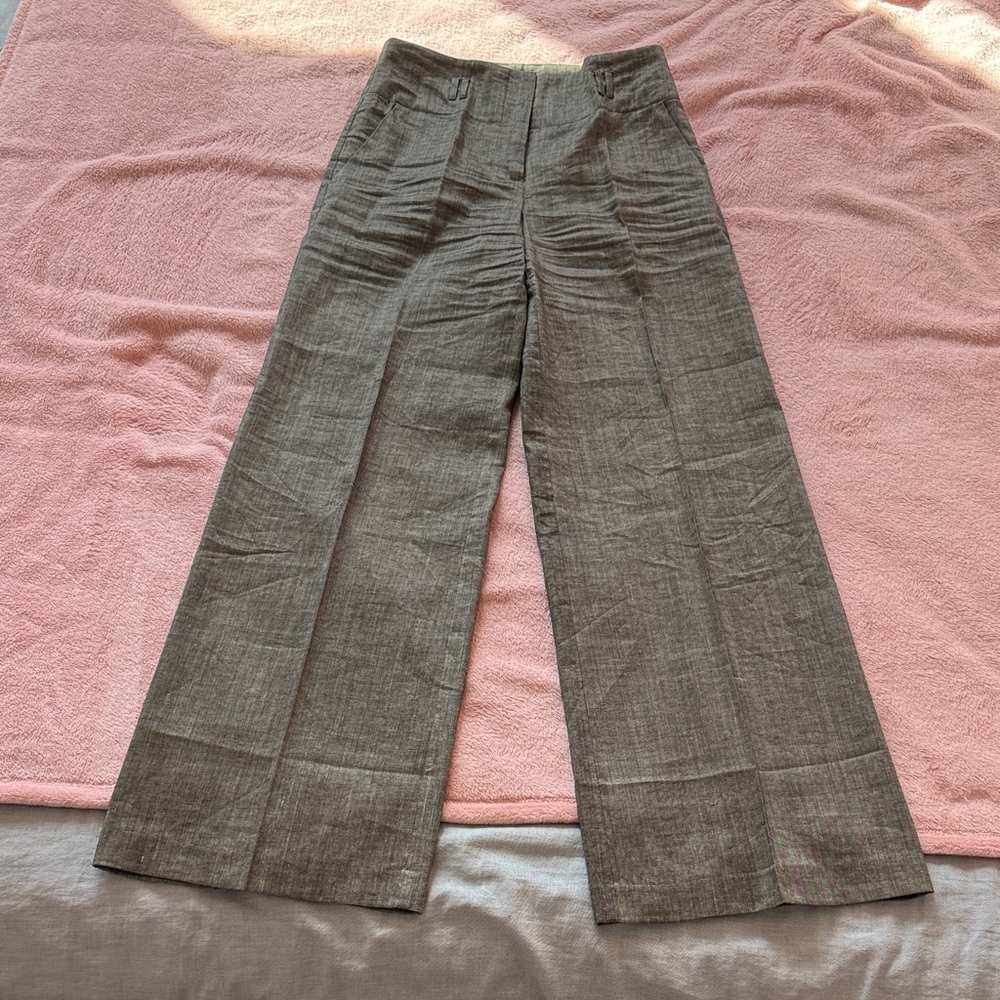 H&M Wide-Leg Dress Pants in Mid Gray